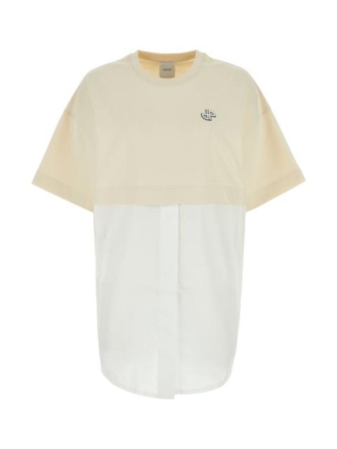 Two-tone cotton t-shirt dress