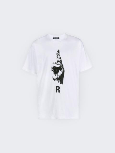 Raf Simons Oversized Hand Sign T-Shirt White