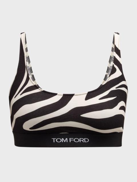TOM FORD Logo-Band Zebra-Print Signature Bralette