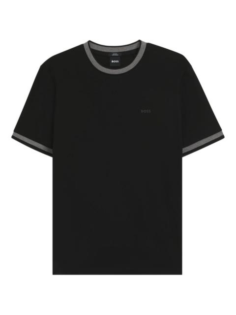 BOSS contrast-collar cotton T-shirt
