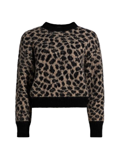 MOTHER Women's Itsy Leopard Print Crop Sweater - Spotted At The Front Row
