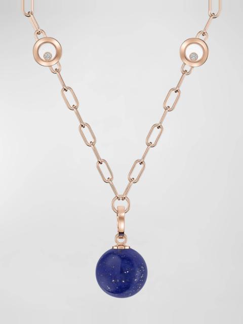 Happy Diamonds Planet 18K Rose Gold Lapis Lazuli Necklace