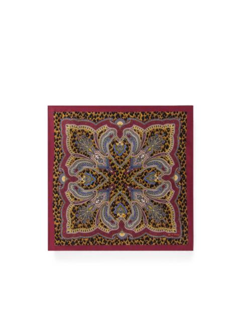 Etro paisley-print leopard-pattern scarf