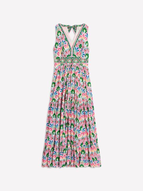 BODEN Serena Cotton Tie Maxi Dress-Multi, Decorative Dandelion