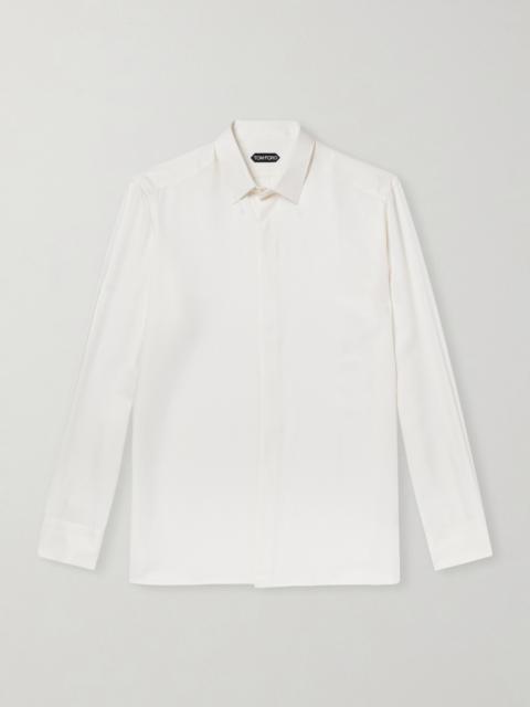 TOM FORD Perforated Silk-Twill Shirt
