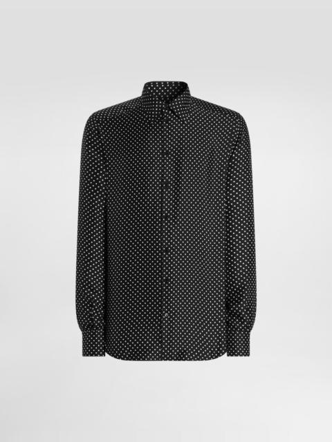 Dolce & Gabbana Polka dot-print silk twill martini shirt
