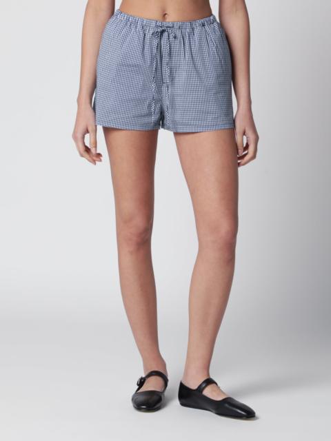 Dunst Navy blue gingham pajama mini shorts