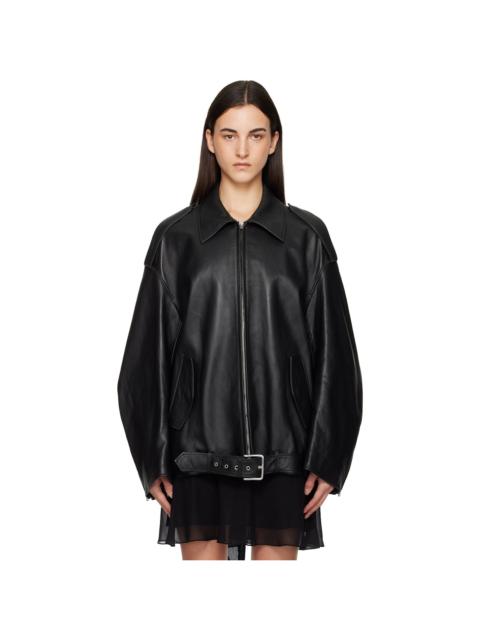 Acne Studios Black Leather Biker Jacket
