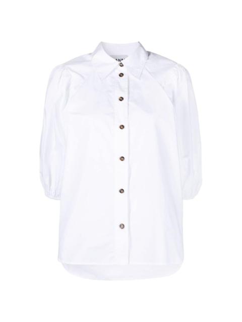 puff-sleeved organic cotton shirt