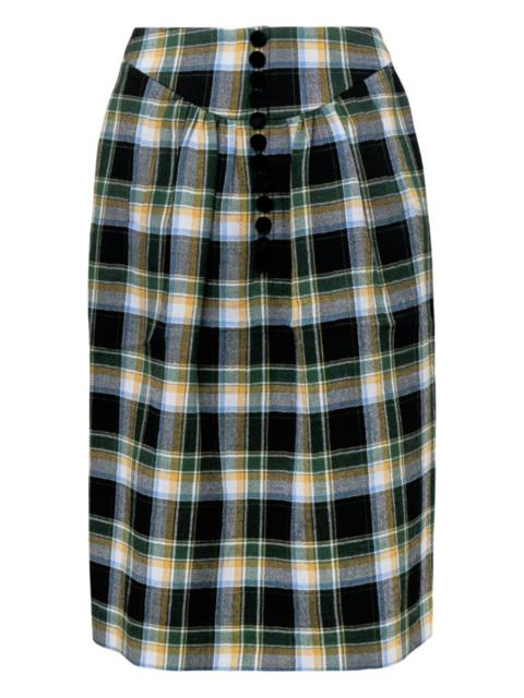 SHUSHU/TONG pleated checked skirt