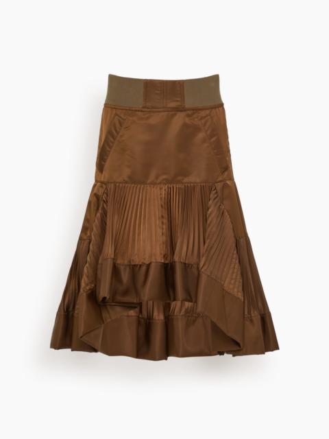 sacai Nylon Twill Skirt in Brown
