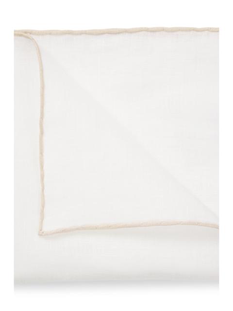 BOSS BOSS ONE LINEN POCKET SQUARE WITH CONTRAST BORDER