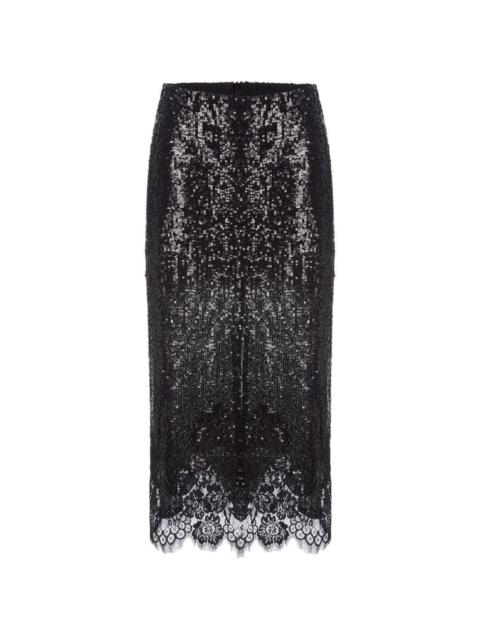 Monse lace-hem sequin-embellished skirt