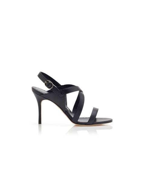 Navy Blue Nappa Leather Sandals