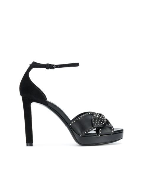 studded bow leather sandals
