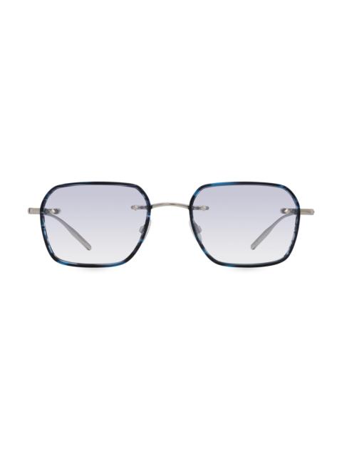 BARTON PERREIRA Men's Rimless Louie 49MM Rectangular Sunglasses - Silver Midnight