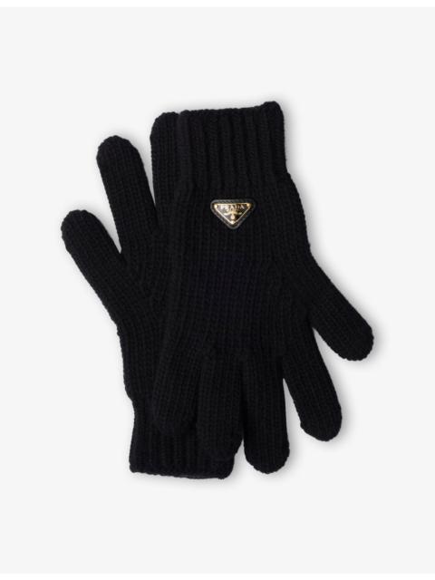 Prada Brand-Plaque Wool Gloves