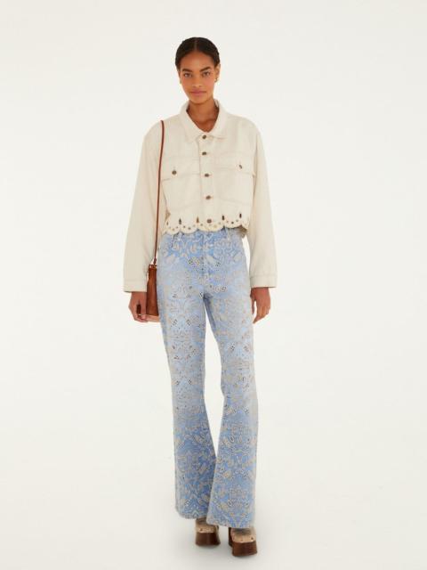 Beige Denim Canva Richelieu Jacket