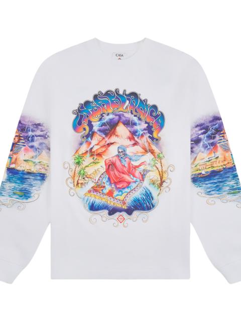 CASABLANCA Eveil Ancestral Printed Long-Sleeve Tee "White" MAW26 JTS 102 02
