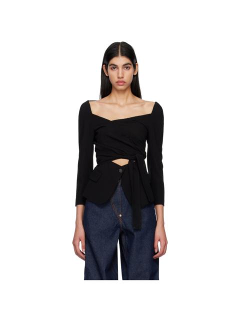 pushBUTTON Black Wrap Blazer