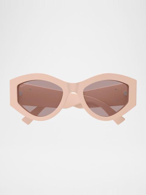 GUCCI GG Extruded 53mm Geometric Acetate Sunglasses