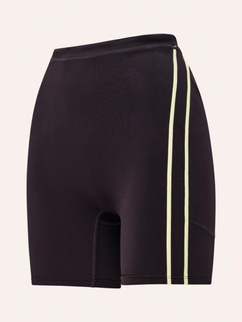 P.E NATION CYPHER BIKE SHORT IN BLACK BEAN & SOFT YELLOW