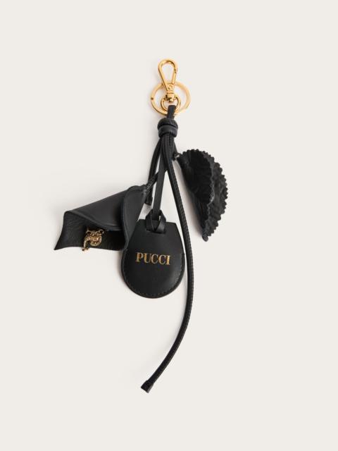 PUCCI LEATHER KEYRING AND TAG HOLDER