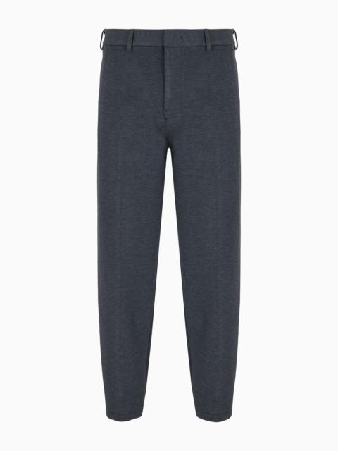 Tapered trousers in technical jersey