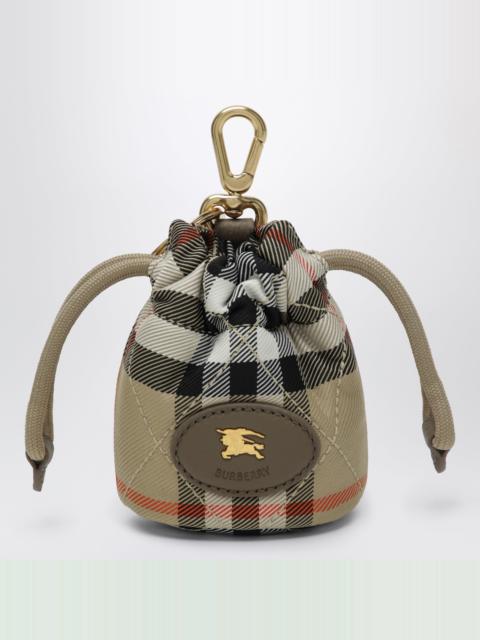 Burberry Horseshoe Bag Charm in Sand Check