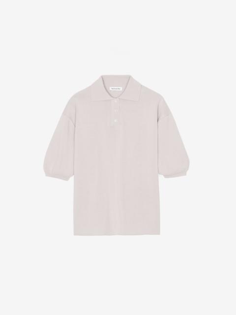 The Frankie Shop Nola Knit Polo Top - Slate Grey