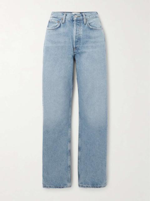 AGOLDE Kelly high-rise straight-leg recycled jeans Light denim