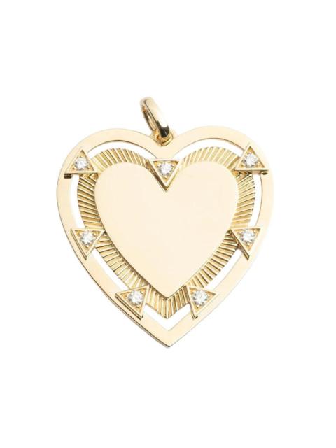 FOUNDRAE Oversize Engraved Heart Pendant