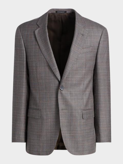 EMPORIO ARMANI Woven Wool-Silk-Linen Sport Coat