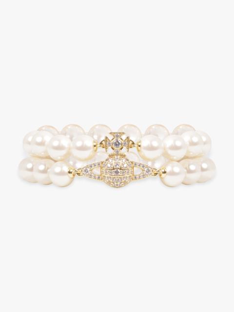 Vivienne Westwood GRAZIELLA PEARL BRACELET | GOLD/CREAM ROSE PEARL/WHITE