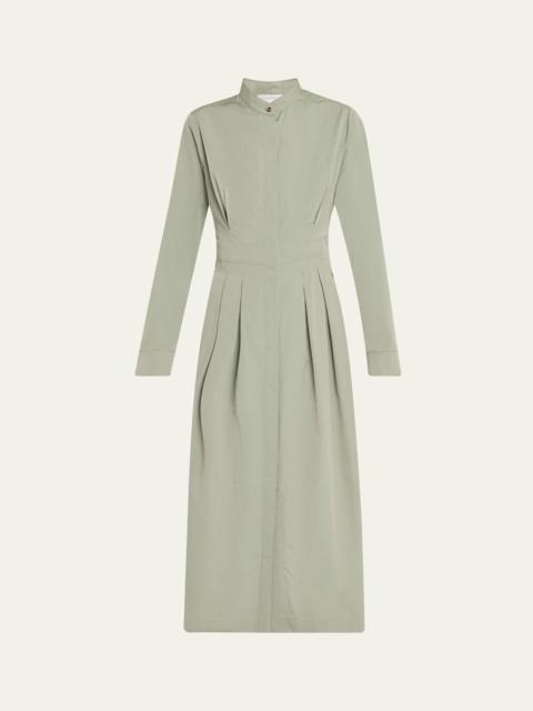 Max Mara Pavia Pleated Cotton Midi Dress