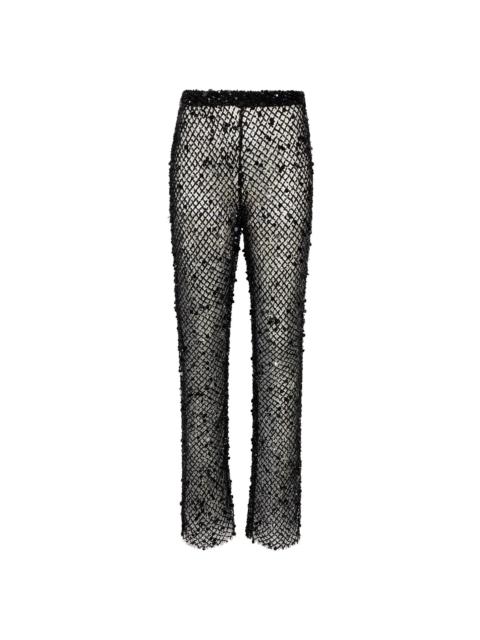 Mesh Sequin Flare Pant