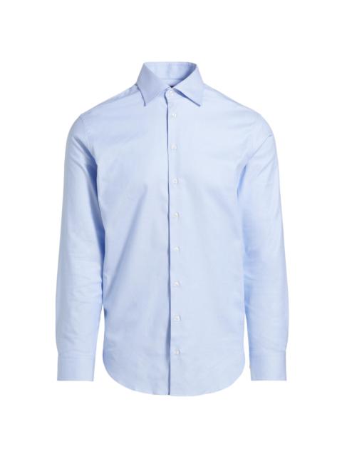 GIORGIO ARMANI Men's Slim Poplin Button-Up Shirt - Blue