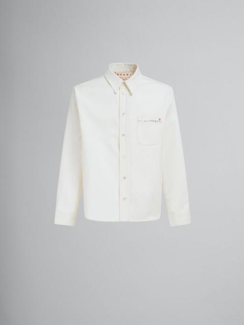 WHITE DRILL SHIRT WITH MARNI MENDING