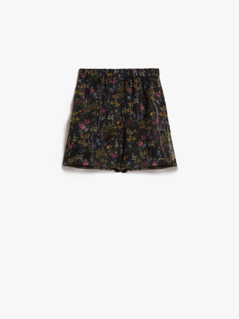 NORDICA Floral silk organza shorts