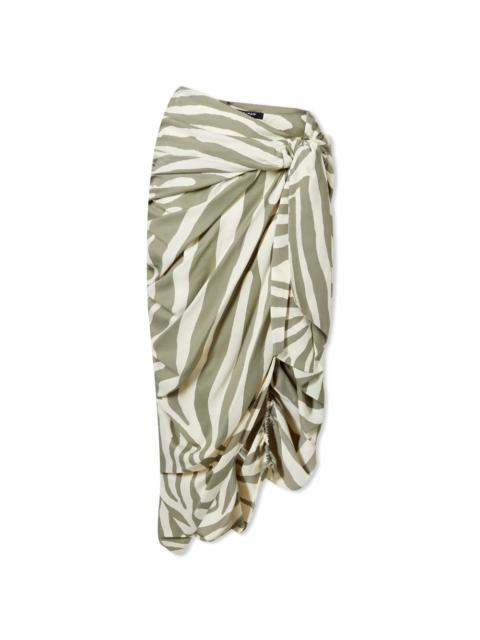 Balmain Balmain Zebra Printed Knotted Pareo Skirt