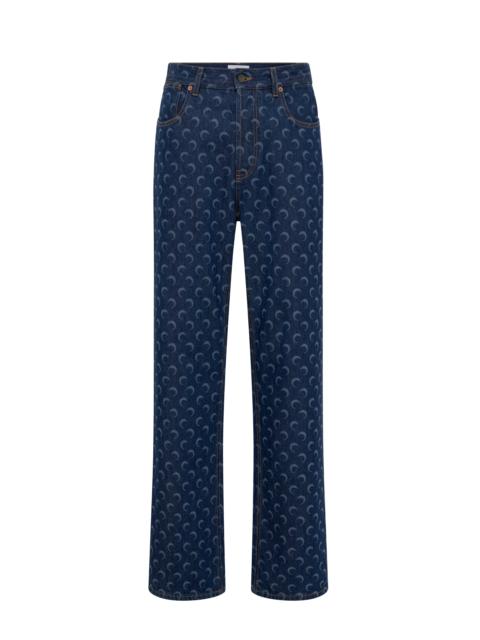 Marine Serre Midnight blue denim straight jeans