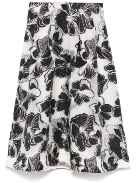 STINE GOYA Anemone-jacquard voluminous midi skirt