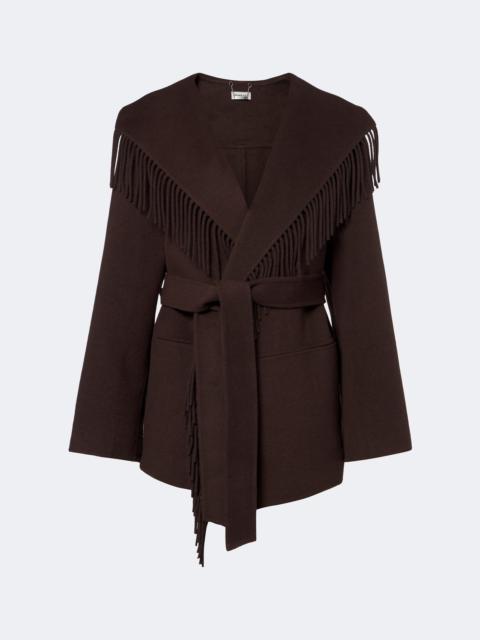 SIMKHAI Fringed wool-blend jacket