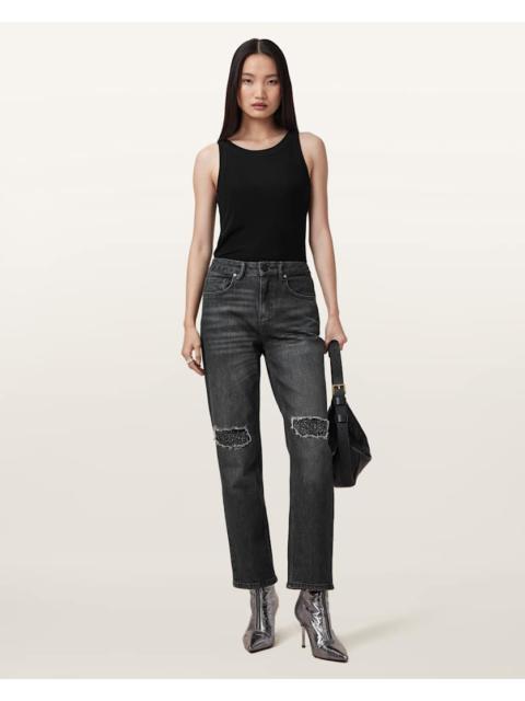 ALLSAINTS IDA CROPPED STRAIGHT DENIM JEANS