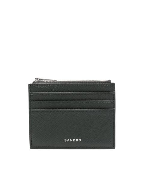 Sandro textured zip-around card holder
