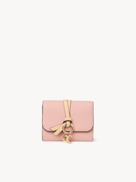 Chloé SMALL ALPHABET TRI-FOLD IN GRAINED LEATHER