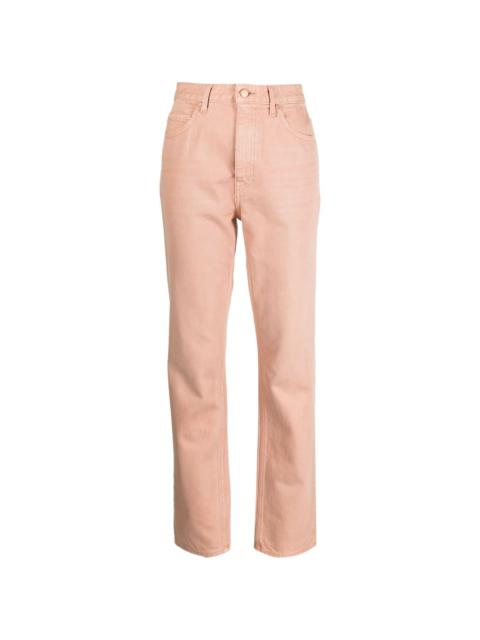 mid-rise straight-leg jeans