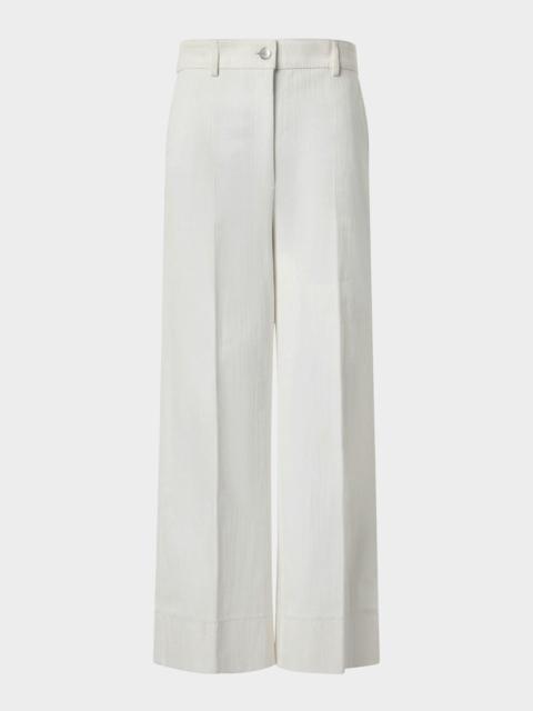 AKRIS Chiara Stretch Denim Wide-Leg Crop Pants