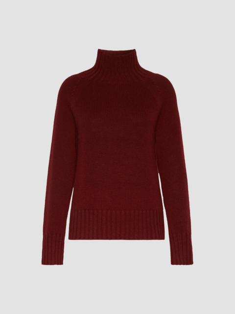 Max Mara Women's Wool and Cashmere Yarn Polo Neck Sweater - Bordeaux
