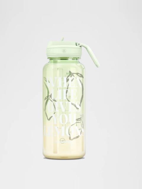 lululemon Back to Life Sport Bottle 32oz Straw Lid *Lemons Quote